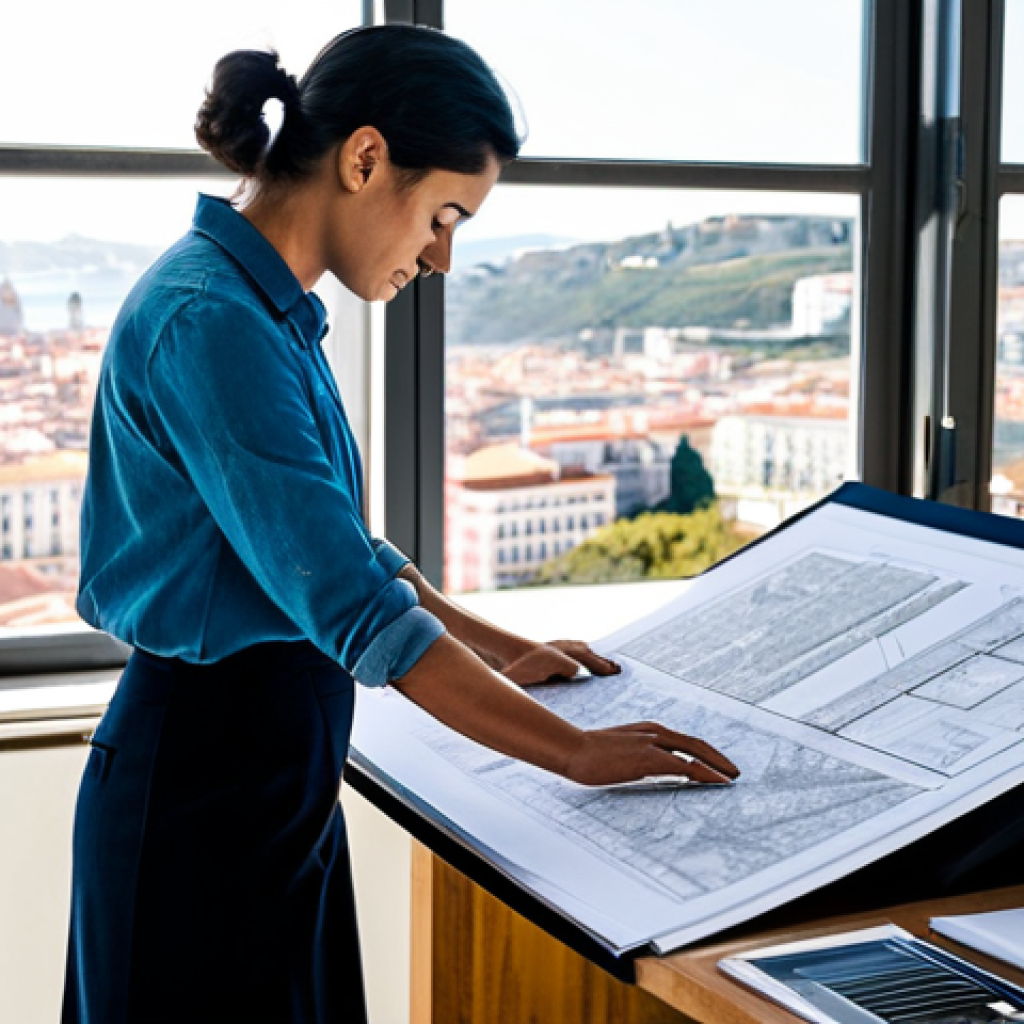 시각적 학습자의 특성 이해하기 - **

A professional architect, fully clothed in a stylish yet modest business casual outfit, reviewin...