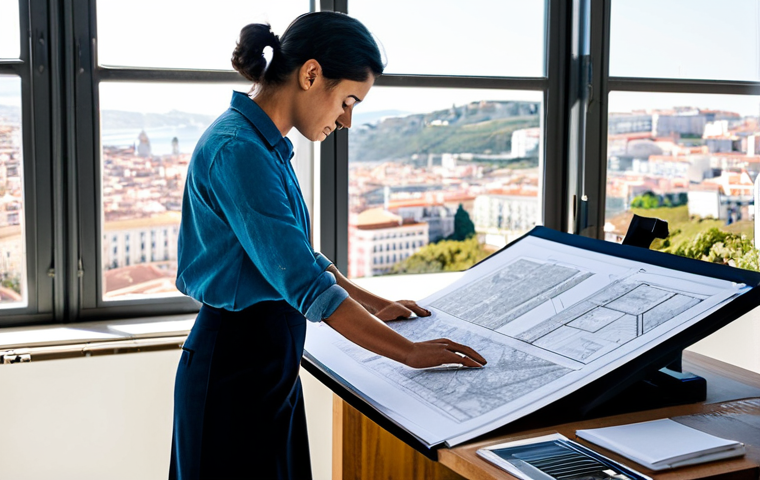 시각적 학습자의 특성 이해하기 - **

A professional architect, fully clothed in a stylish yet modest business casual outfit, reviewin...