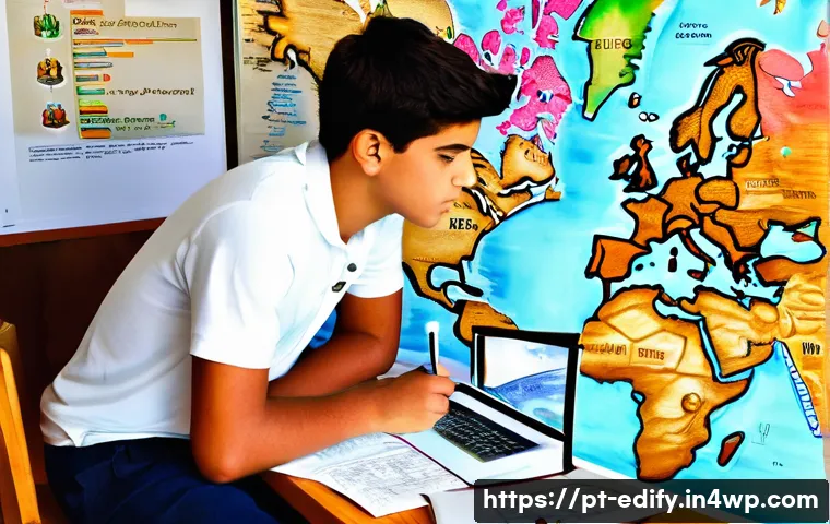 시각적 자료를 활용한 창의적 학습법 - **Prompt:** "A young Portuguese student, approximately 16 years old, sits at a clean, well-lit woode...