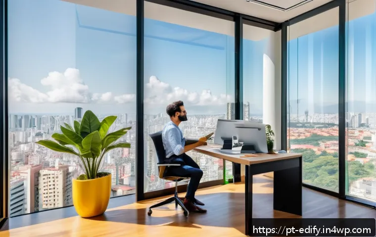 시각적 사고를 높이는 연습 문제 - A modern office workspace scene featuring a young Brazilian professional thoughtfully rearranging fu...