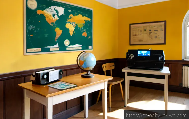 Home 26 비주얼 학습의 역사와 발전 과정 - Photorealistic museum-style scene showing the evolution of visual learning in Brazil: a wooden class...