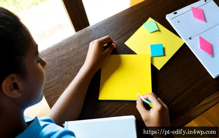 Home 15 시각적 사고를 위한 실습 방법 - Photorealistic overhead view of a Brazilian student practicing visual thinking at a sunlit wooden de...